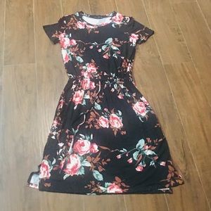 Black Floral Dress Women’s size Medium